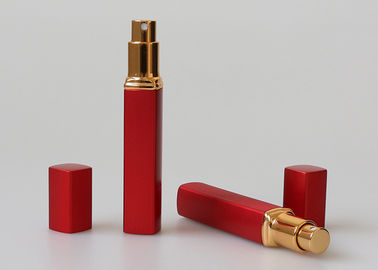 Tıp Sprey için Mat Kırmızı 10ml Seyahat Parfüm Atomizer Küçük Konteyner Kare Şekli