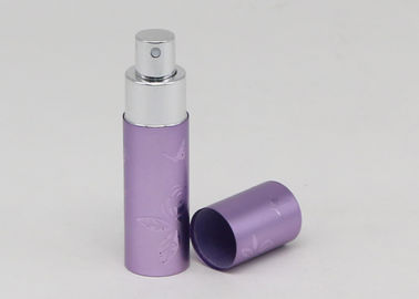 Mor Metal 15ml Mini Parfüm Atomizer, Kabartmalı Logo Oksidasyon Alüminyum Kasa