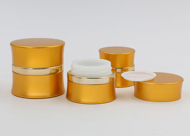 Altın 30ml Buzlu Kozmetik Kavanozlar, İnce Bel Küçük Cam Makyaj Konteynerleri Kapaklı