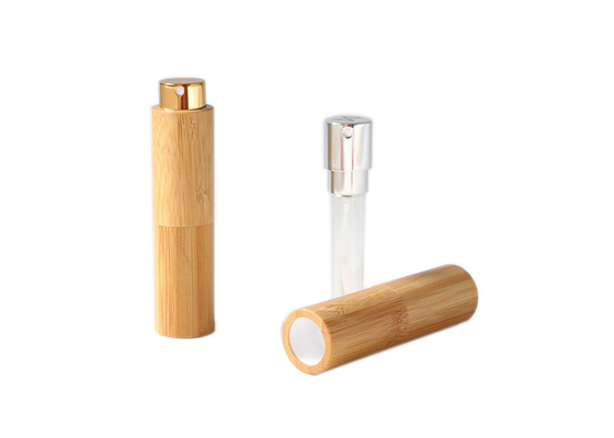 Yuvarlak Doldurulabilir Mini Parfüm Atomizer Şişe Bambu parfüm sprey şişesi